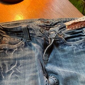 Miss Me Blue Denim Jeans with Embroidered Logo